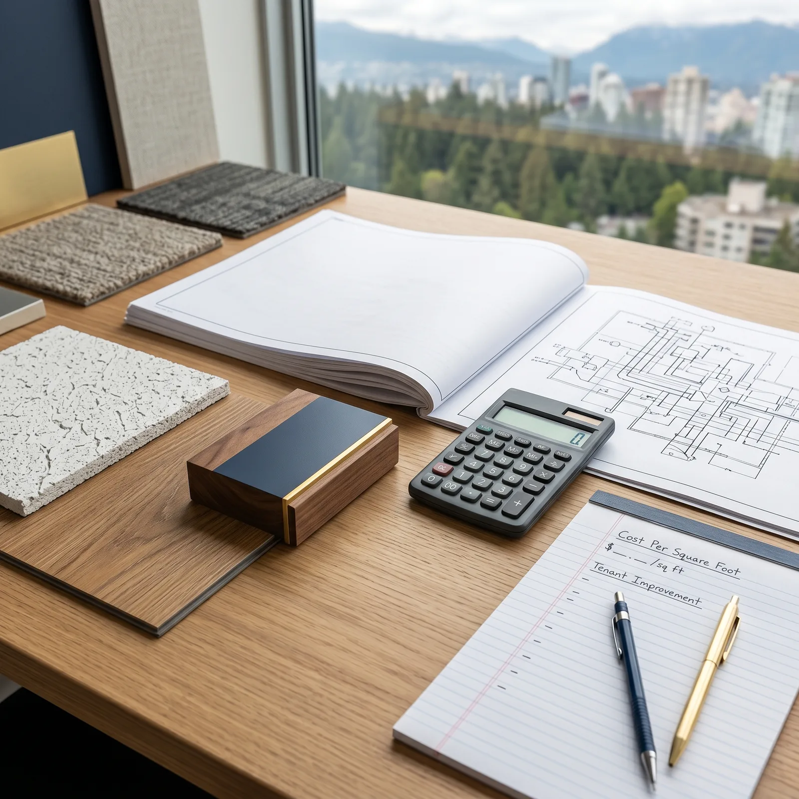 Tenant improvement costs per square foot planning table for a Vancouver commercial build-out