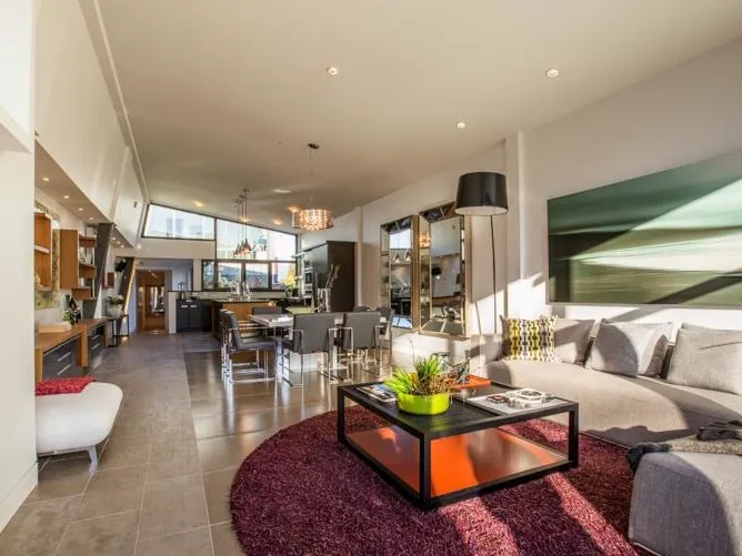 Living room at 1519 W 33rd Avenue Vancouver — Peter Cardew-designed home, 100% interior design by DELANA Interiors