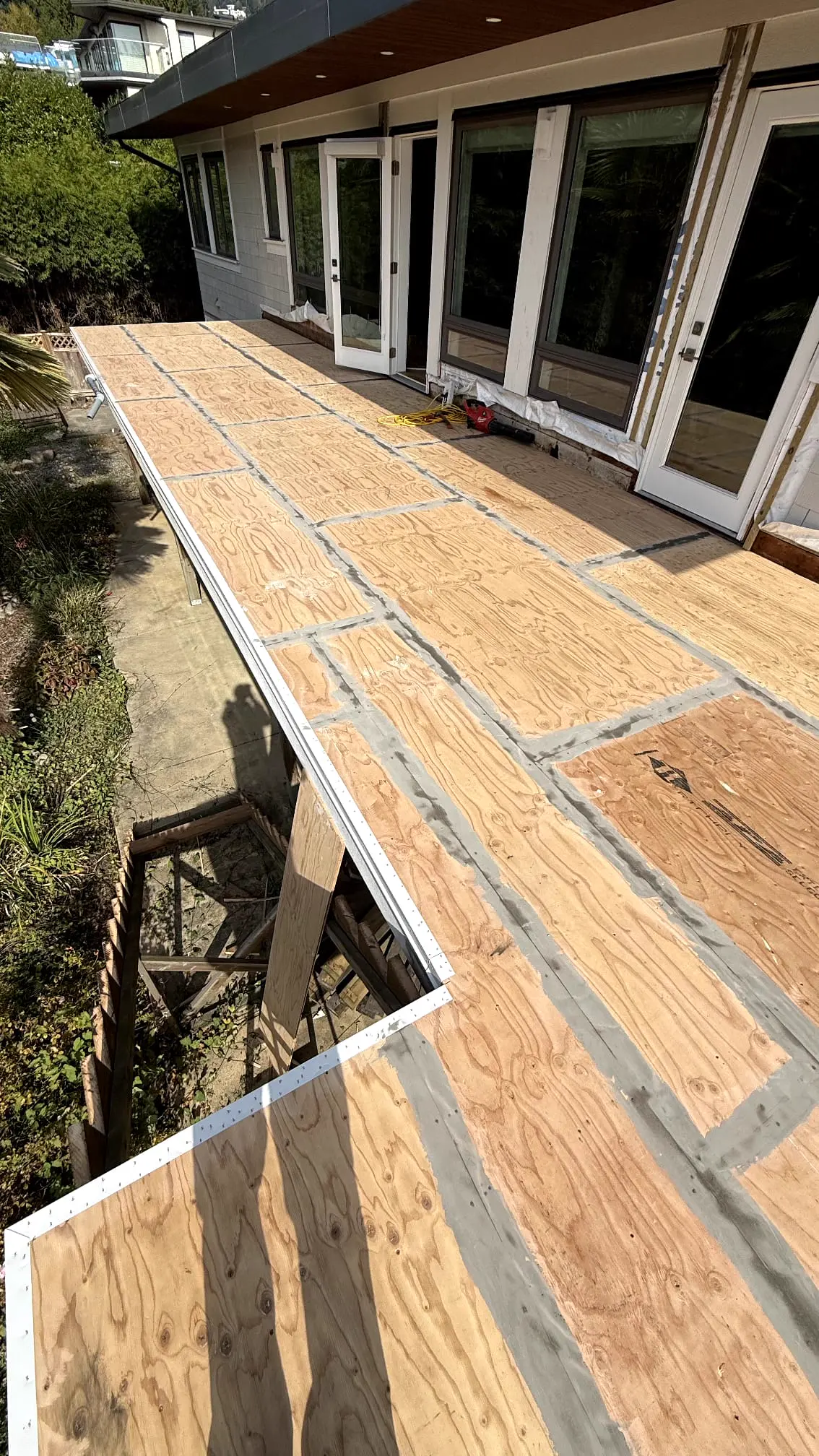 Upper deck renovation in progress at 1220 Ottaburn Road in West Vancouver