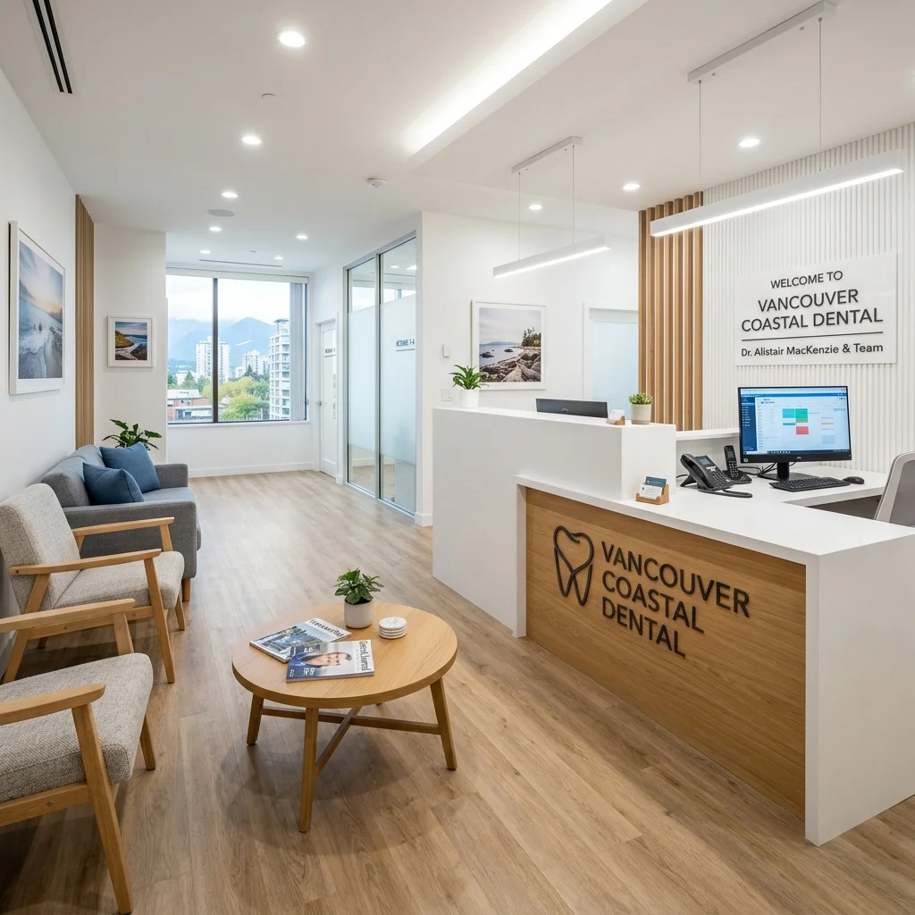 Dental clinic renovation in Vancouver — modern reception and treatment area by DELANA Interiors
