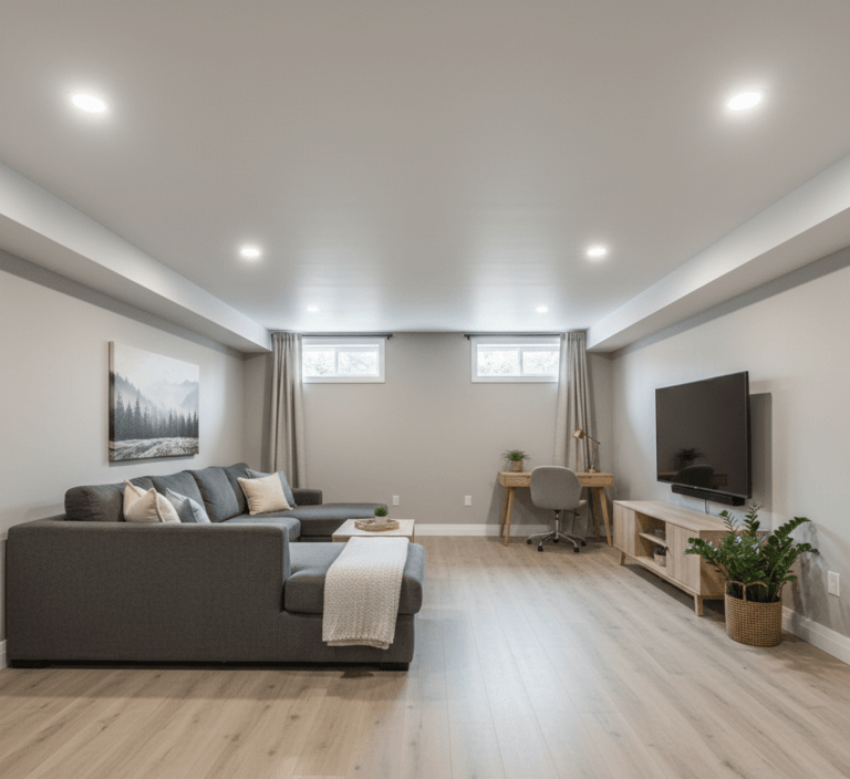 Basement interior Vancouver home renovation - DELANA Interiors